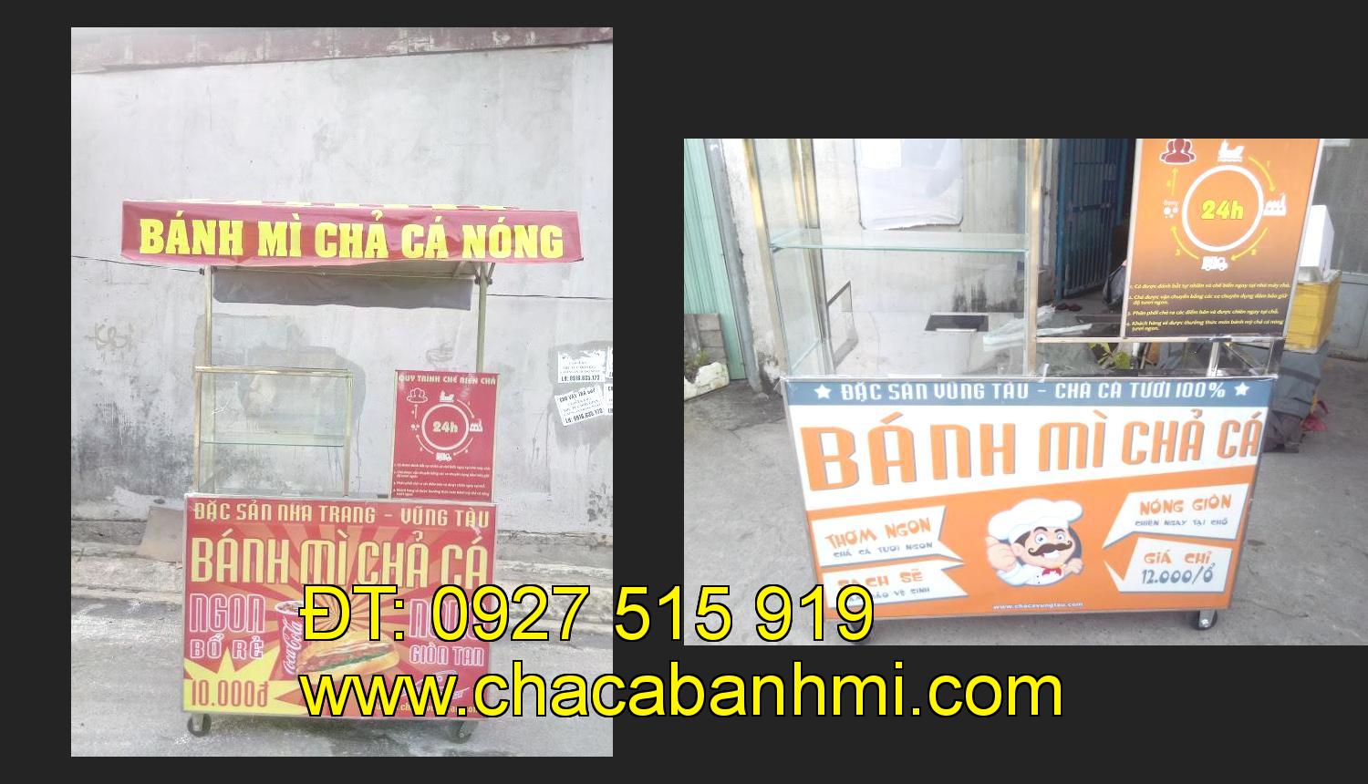 xe bánh mì chả cá inox tại tỉnh An Giang