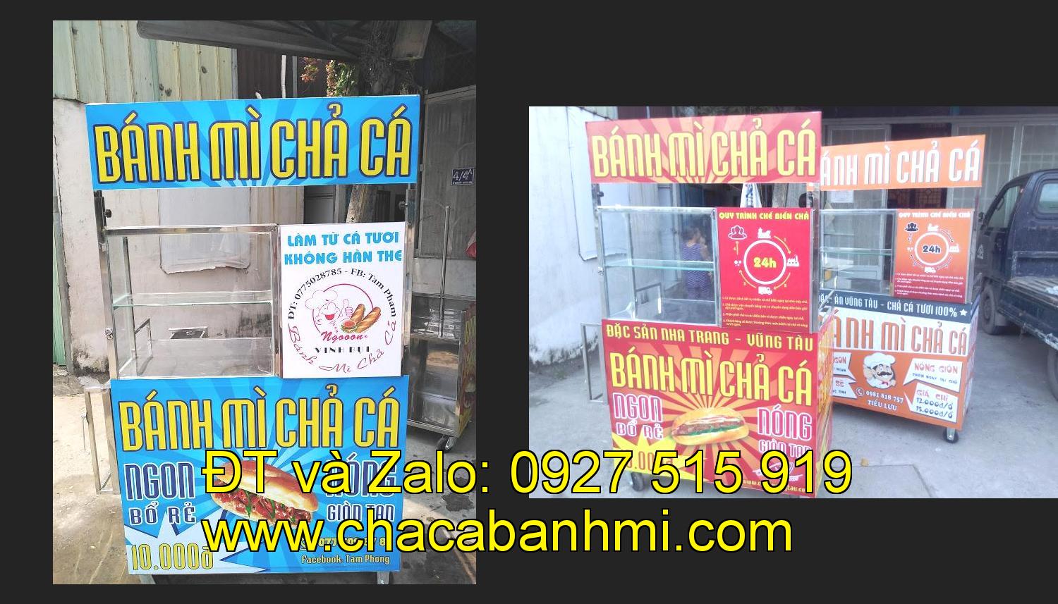 xe bánh mì chả cá inox tại tỉnh Bắc Giang