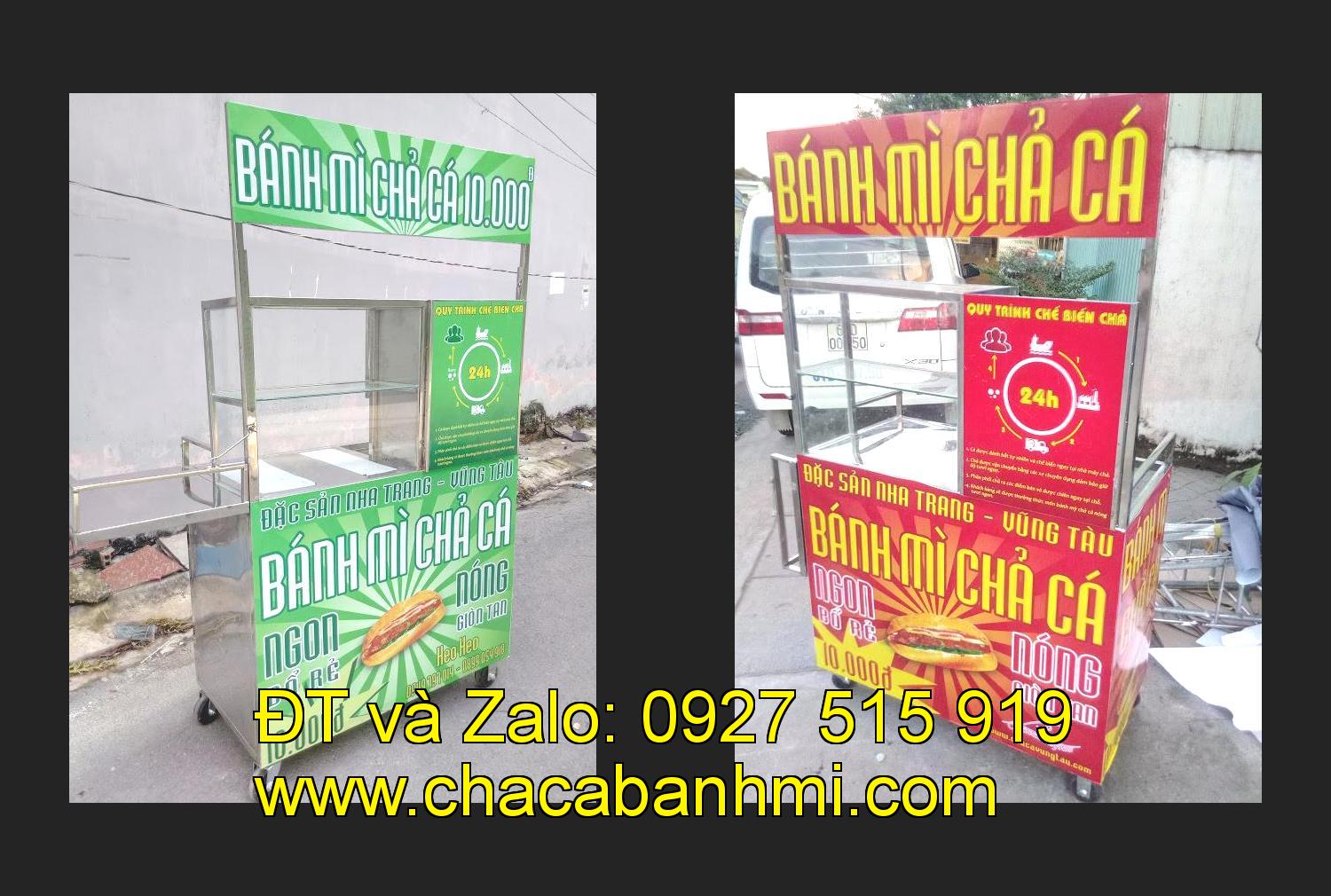 xe bánh mì chả cá inox tại tỉnh Khánh Hòa