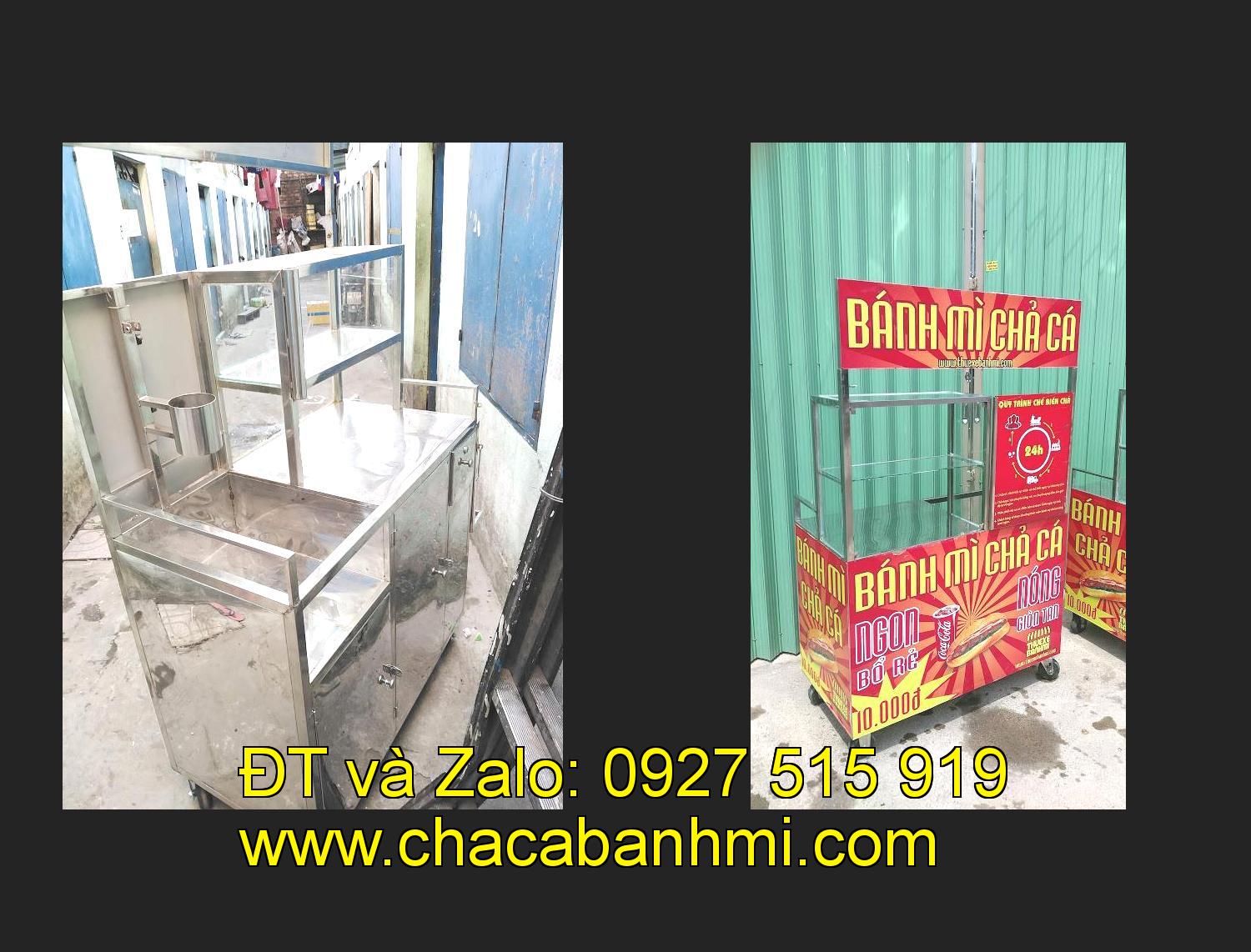 xe bánh mì chả cá inox tại tỉnh Quảng Bình