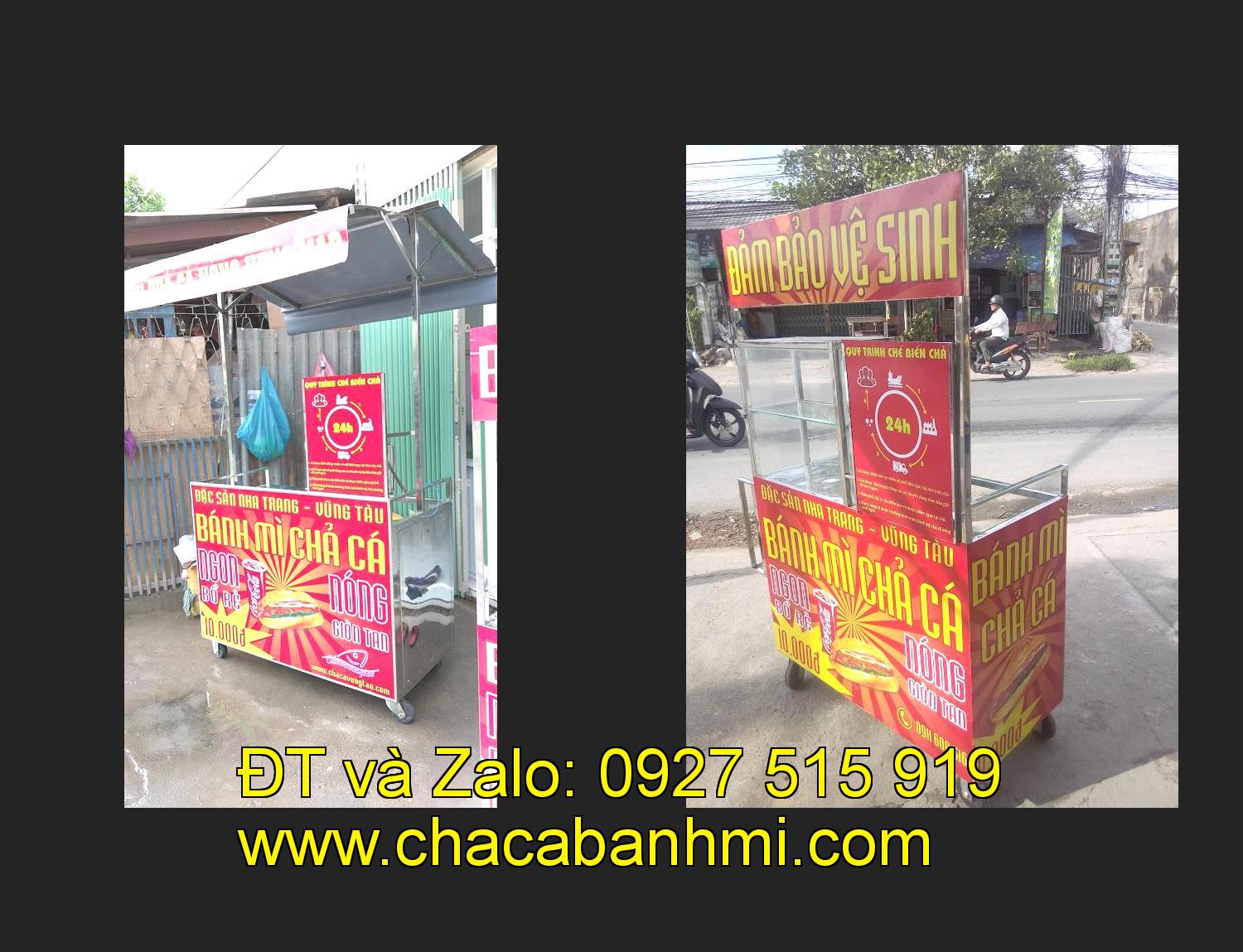 xe bánh mì chả cá inox tại tỉnh Quảng Ngãi