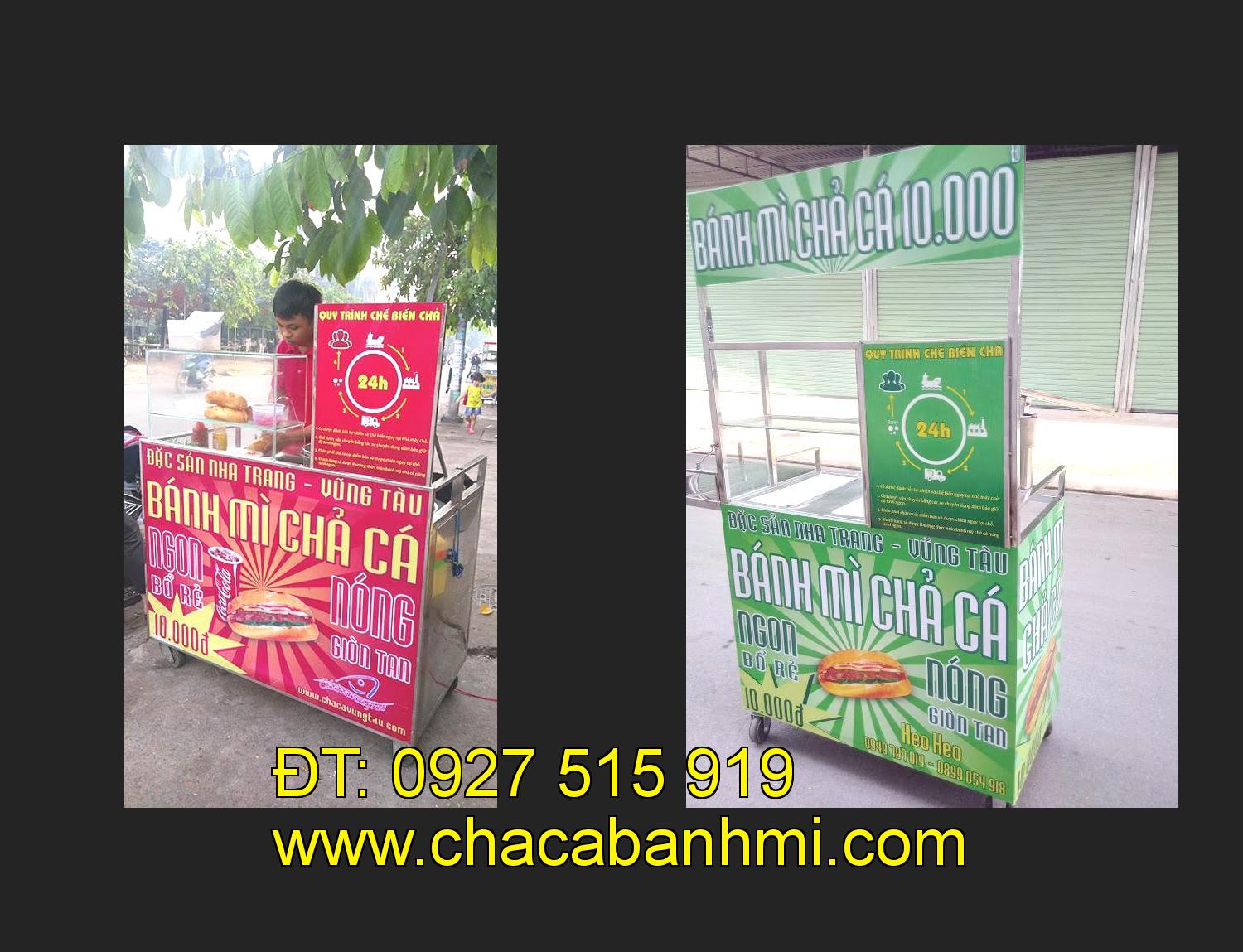 xe bánh mì chả cá inox tại tỉnh Trà Vinh